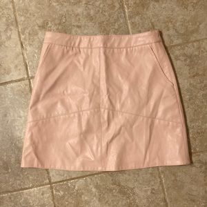 LULUS vegan leather pink mini skirt